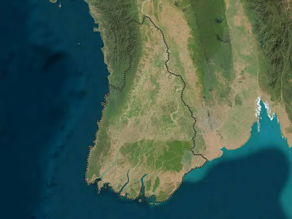 Ayeyarwady Divisione Del Myanmar Mappa Satellitare Bassa Risoluzione — Foto Stock