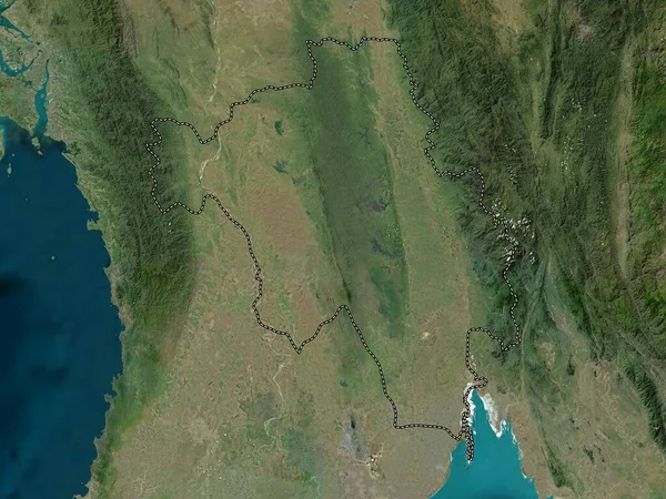 Bago Division Myanmar High Resolution Satellite Map — Stock Photo, Image