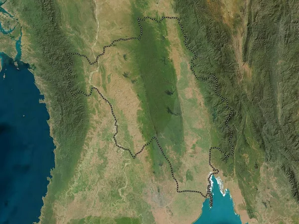 Bago Divisi Myanmar Peta Satelit Resolusi Rendah — Stok Foto