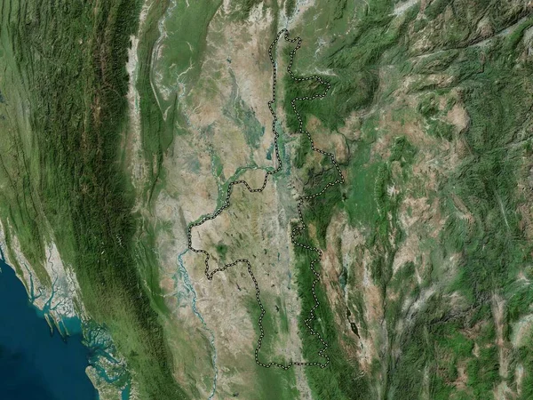Mandalay Burmas Division Högupplöst Satellitkarta — Stockfoto
