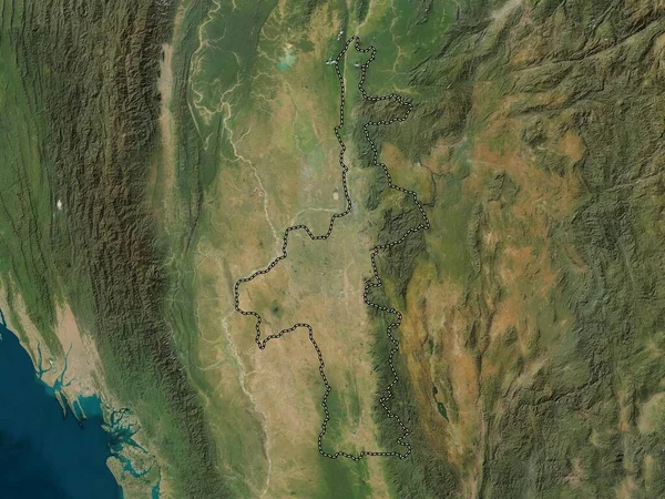 Mandalay Pembagian Myanmar Peta Satelit Resolusi Rendah — Stok Foto