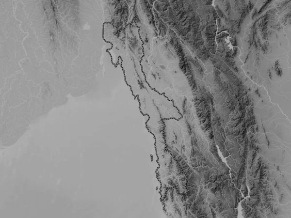 Мон Штат Янма Грайливою Картою Висот Озерами Річками — стокове фото
