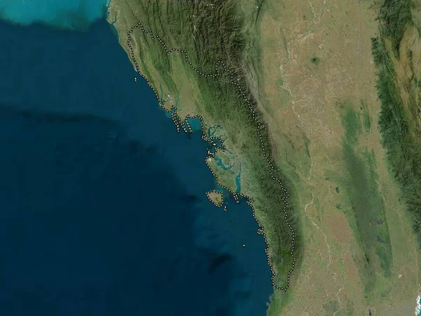ラカイン ミャンマーの状態 高解像度衛星地図 — ストック写真