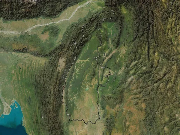 セージング ミャンマーの部門 低解像度衛星地図 — ストック写真