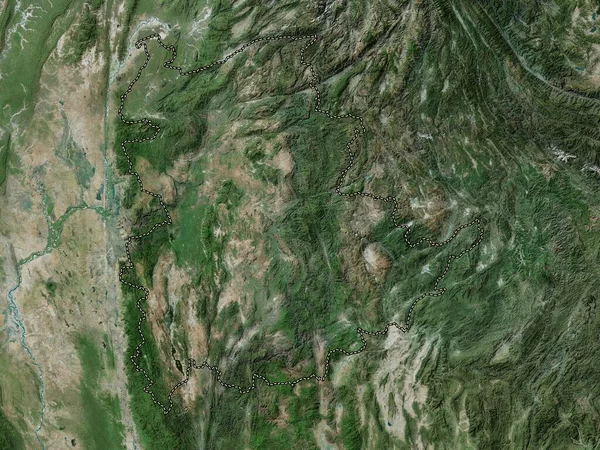 Shan Delstaten Myanmar Högupplöst Satellitkarta — Stockfoto