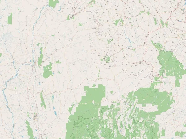 Shan Stan Myanmar Otwarta Mapa Ulic — Zdjęcie stockowe