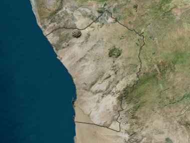 Erongo, Namibya bölgesi. Yüksek çözünürlüklü uydu haritası