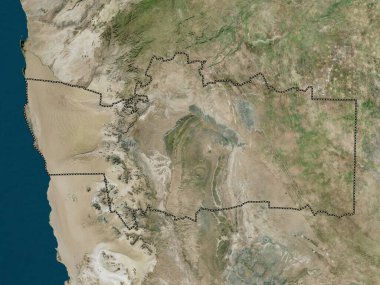 Hardap, Namibya bölgesi. Yüksek çözünürlüklü uydu haritası