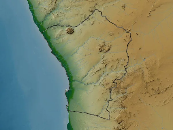 Erongo Regionen Namibia Färgad Höjdkarta Med Sjöar Och Floder — Stockfoto