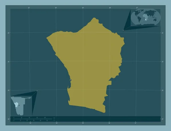 Erongo Regione Della Namibia Forma Tinta Unita Mappa Della Posizione — Foto Stock