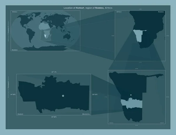Хардап Регион Намибии Диаграмма Показывающая Расположение Региона Крупных Картах Состав — стоковое фото