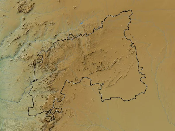 Khomas Regionen Namibia Färgad Höjdkarta Med Sjöar Och Floder — Stockfoto