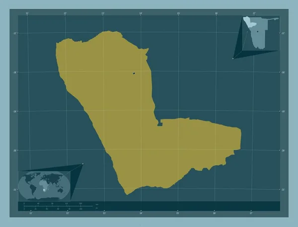 Кунене Регион Намибии Твердая Форма Цвета Вспомогательные Карты Расположения Углов — стоковое фото