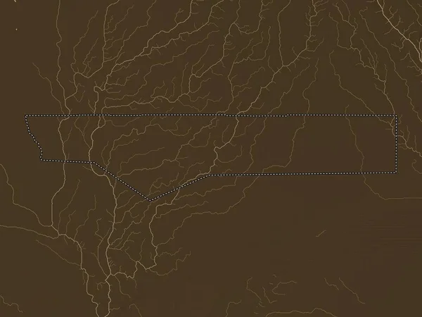 Ohangwena Regionen Namibia Höjdkarta Färgad Sepiatoner Med Sjöar Och Floder — Stockfoto