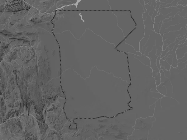 Omusati Regione Della Namibia Mappa Elevazione Scala Grigi Con Laghi — Foto Stock