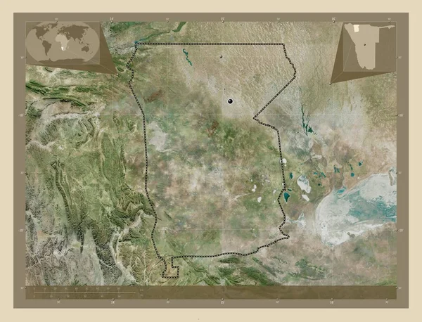 Omusati Región Namibia Mapa Satelital Alta Resolución Ubicaciones Las Principales —  Fotos de Stock
