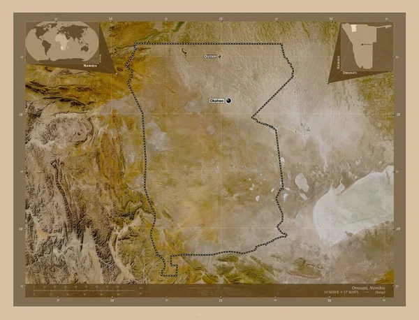 Омусаті Район Намібії Супутникова Карта Низькою Роздільною Здатністю Місця Розташування — стокове фото