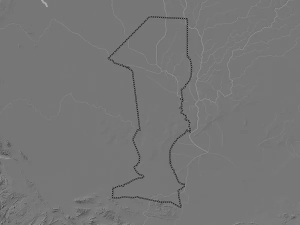 Oshana Región Namibia Mapa Elevación Bilevel Con Lagos Ríos —  Fotos de Stock