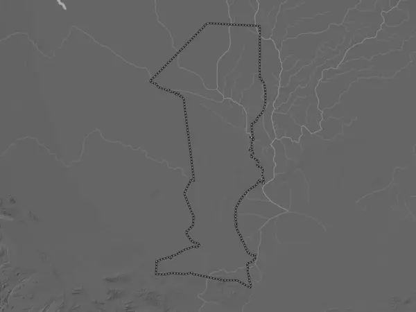 Oshana Región Namibia Mapa Elevación Escala Grises Con Lagos Ríos —  Fotos de Stock