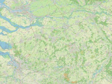 Noord-Brabant, Hollanda vilayeti. Açık Sokak Haritası