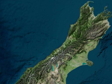 Batı Yakası, Yeni Zelanda bölge konseyi. Yüksek çözünürlüklü uydu haritası