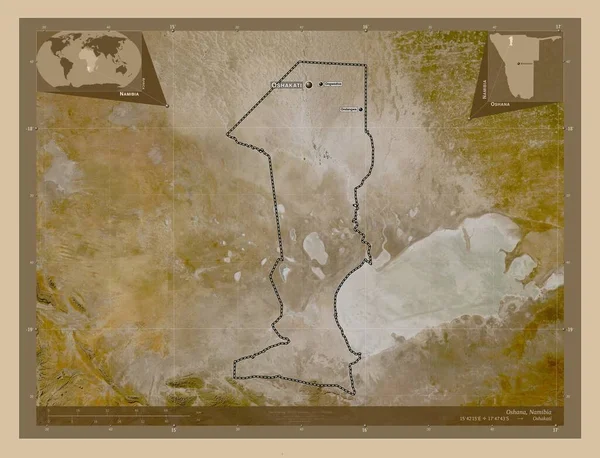 Ошана Район Намібії Супутникова Карта Низькою Роздільною Здатністю Місця Розташування — стокове фото
