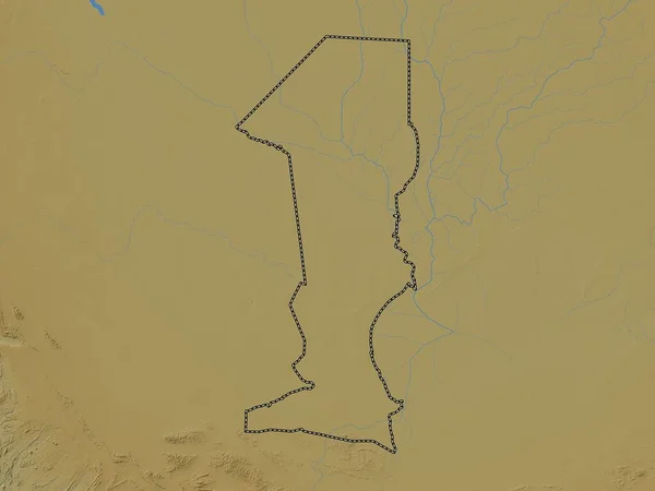 Oshana Περιφέρεια Ναμίμπια Χρωματιστός Υψομετρικός Χάρτης Λίμνες Και Ποτάμια — Φωτογραφία Αρχείου