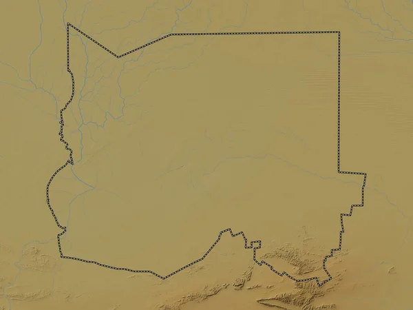 Ошикото Регион Намибии Цветная Карта Высот Озерами Реками — стоковое фото