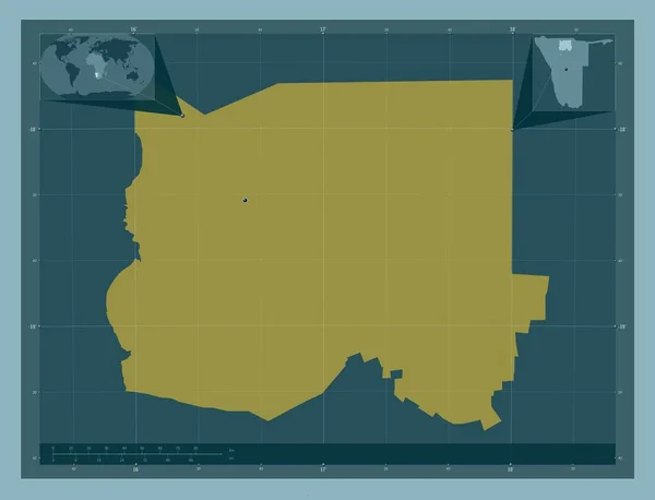 Ошикото Регион Намибии Твердая Форма Цвета Вспомогательные Карты Расположения Углов — стоковое фото