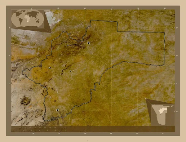 Otjozondjupa Регион Намибии Карта Спутника Низкого Разрешения Места Расположения Крупных — стоковое фото