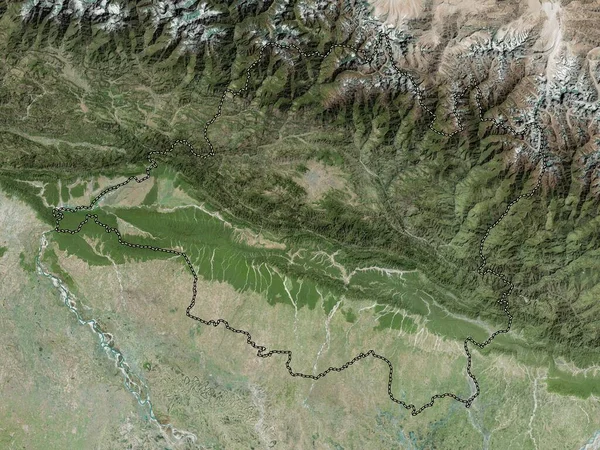 Région Centrale Développement Népal Carte Satellite Haute Résolution — Photo