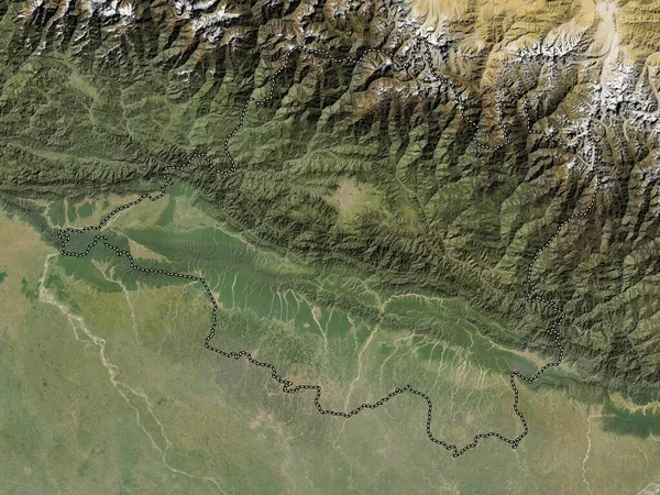Région Centrale Développement Népal Carte Satellite Basse Résolution — Photo