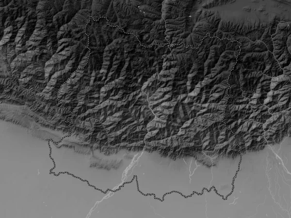 Схід Регіон Розвитку Непалу Грайливою Картою Висот Озерами Річками — стокове фото