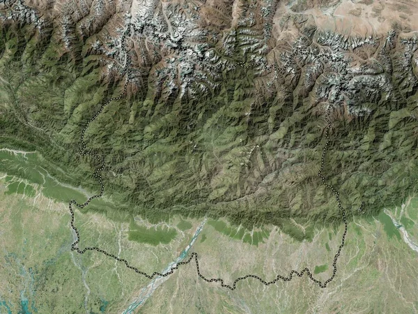 Est Regione Sviluppo Del Nepal Mappa Satellitare Alta Risoluzione — Foto Stock