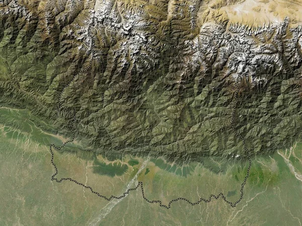 Ανατολική Περιοχή Ανάπτυξης Του Νεπάλ Χάρτης Δορυφόρου Χαμηλής Ανάλυσης — Φωτογραφία Αρχείου