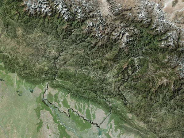Far Western Ontwikkelingsregio Van Nepal Satellietkaart Met Hoge Resolutie — Stockfoto