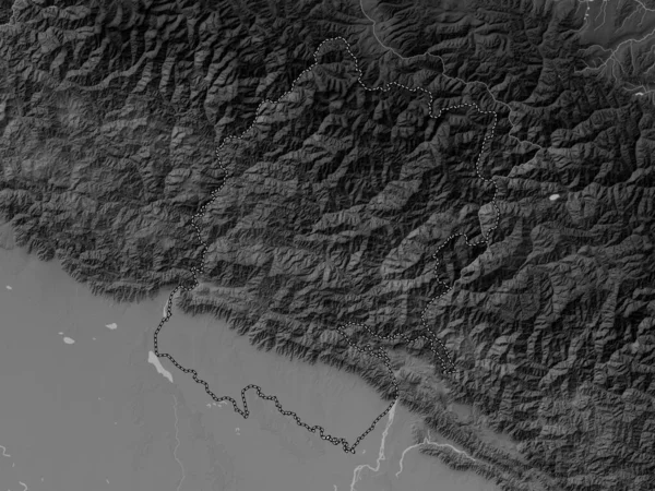 Далекозахідний Регіон Розвитку Непалу Грайливою Картою Висот Озерами Річками — стокове фото