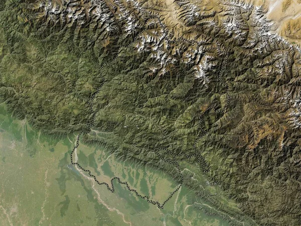 Extremo Oeste Región Desarrollo Nepal Mapa Satelital Baja Resolución — Foto de Stock