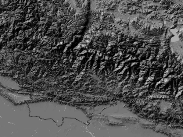 Oeste Região Desenvolvimento Nepal Bilevel Mapa Elevação Com Lagos Rios — Fotografia de Stock
