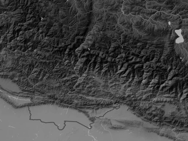 Захід Регіон Розвитку Непалу Грайливою Картою Висот Озерами Річками — стокове фото