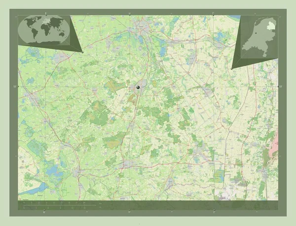 Drenthe Província Holanda Abrir Mapa Rua Mapa Localização Auxiliar Canto — Fotografia de Stock