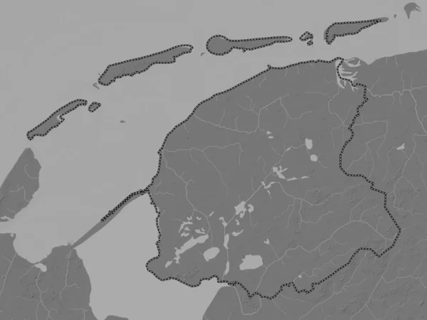 Frisia Provincia Países Bajos Mapa Elevación Bilevel Con Lagos Ríos — Foto de Stock