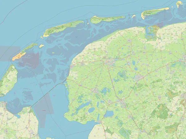 Frisia Provincia Países Bajos Mapa Calle Abierto — Foto de Stock