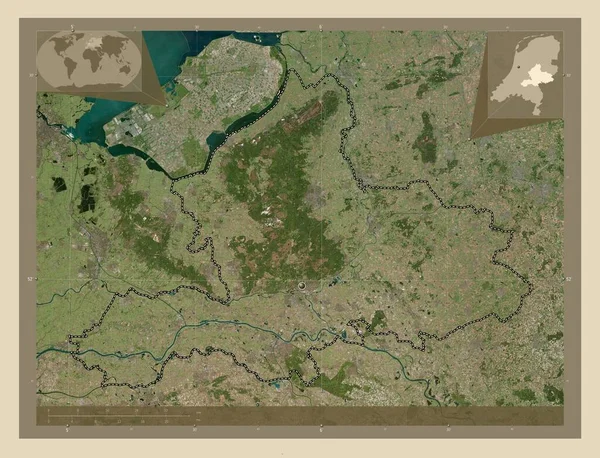 Gelderland Provincie Nederland Satellietkaart Met Hoge Resolutie Hulplocatiekaarten Hoek — Stockfoto