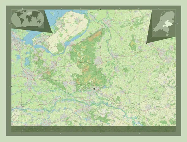 Gelderland Prowincja Holandii Otwórz Mapę Ulic Pomocnicze Mapy Położenia Narożnika — Zdjęcie stockowe