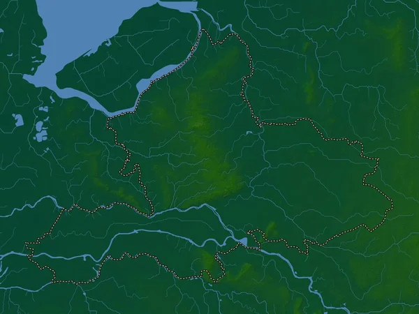 Gueldre Province Des Pays Bas Carte Altitude Colorée Avec Lacs — Photo