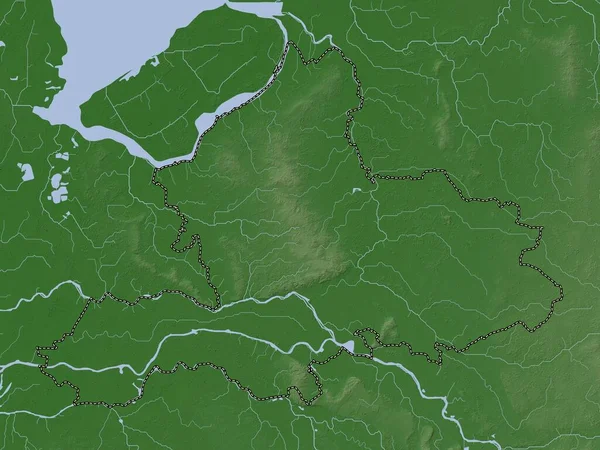 Gelderland Province Netherlands Elevation Map Colored Wiki Style Lakes Rivers — Stock Photo, Image