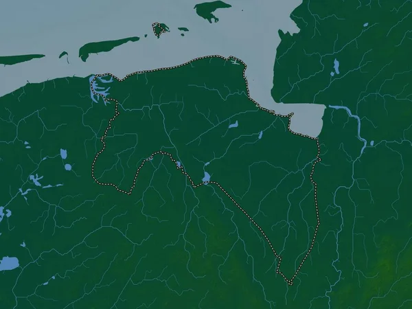 Гронинген Провинция Нидерландов Цветная Карта Высот Озерами Реками — стоковое фото
