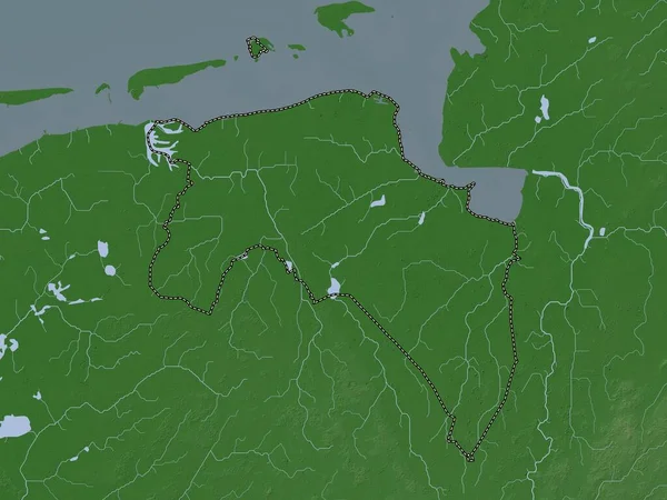 Groninga Provincia Países Bajos Mapa Elevación Coloreado Estilo Wiki Con — Foto de Stock