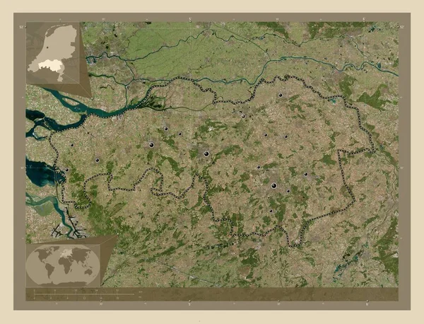Noord Brabant Prowincja Niderlandów Mapa Satelity Wysokiej Rozdzielczości Lokalizacje Dużych — Zdjęcie stockowe